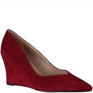 Marc Fisher NIB 8.5M CALEA Red Suede Wedge Heel